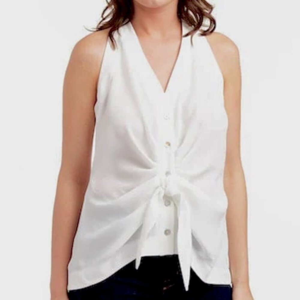 DREW Tibby Twist Tie Waist Sleeveless Blouse